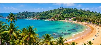 A scenic beach in Goa